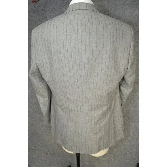 ROBERT TALBOTT Mens 44R Blazer Sport Coat Casual Jacket‎ Gray Wool Pinstripe